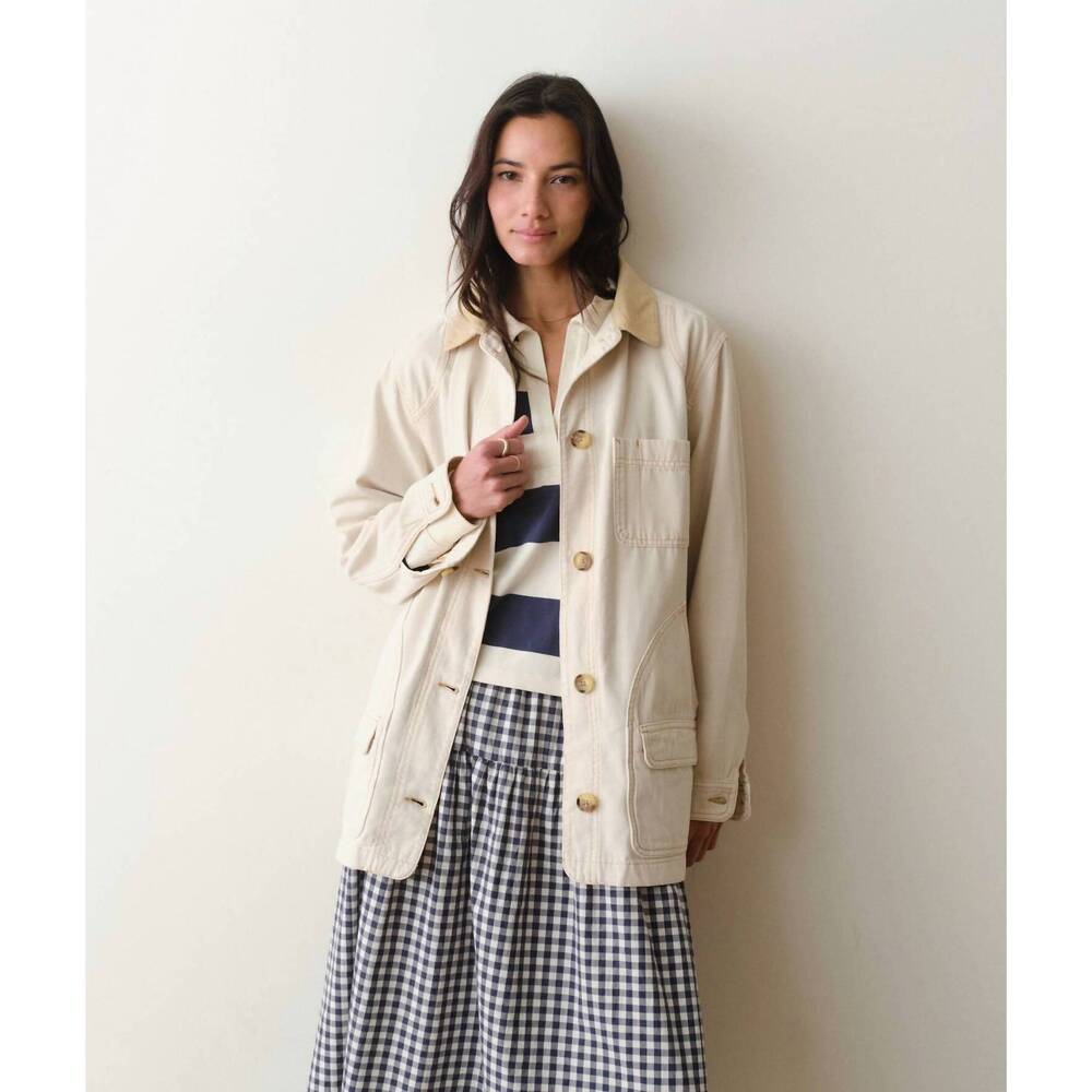 Marine Layer Beige/Cream Finley Utility Button Jacket